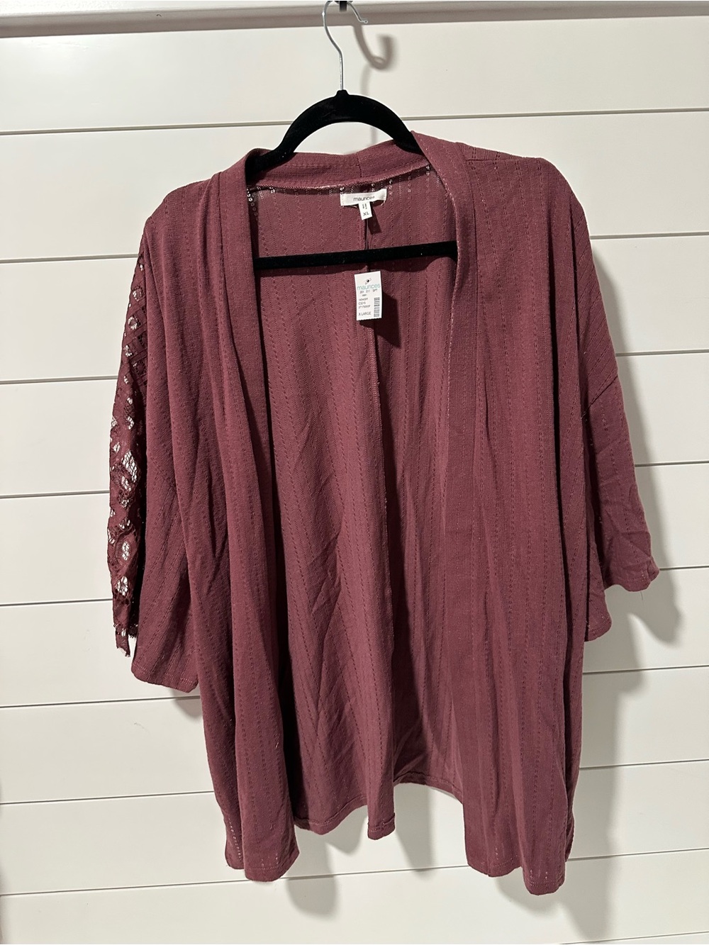 Maurices Open-Front Cardigan in Dusty Mauve